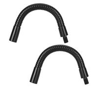 VOSAREA Rallonge Flexible pour Studios de Diffusion et Réglage Ajustable 2 Pièces en Alliage Noir Tube Col de Cygne 18cm, Installation Facile pour Pied de Microphone