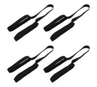 VOSAREA Sangles Élastiques Accessoires Indispensables Yoga pour Tapis de Yoga Lot de 4 en Tissu Oxford Noir, Design Simple, Faciles à Transporter