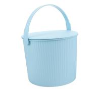 VOSAREA Seau De Rangement Plastique Multi-usage Avec Couvercle Tabouret Compact Pour Maison Boîte Rangement Petits Objets Et Accessoires Bac Salle De Bain Bleu Nordic