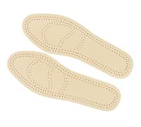 VOSAREA Semelles Intérieures Respirantes et Anti-odeurs en Cuir de Vache Absorbant Chocs, Taille 39-41, 2 Paires Kaki pour Chaussures de Sport