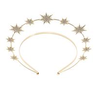 VOSAREA Serrage-tête Double Couche en Métal Or Étoile à Six Branches, Compact et Facile à Porter, Accessoire Rétro pour Cheveux de Fête ou Street Snap