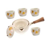 VOSAREA Service à Thé Portable Céramique et Élégant Ensemble Théière et Tasses Vintage pour Infusion Automatique Kit de Préparation de Thé Chinois Pratique pour Voyage et Maison