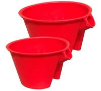 VOSAREA Set de 2 Cuillères à Eau en Plastique Rouge pour Jardinage, Design en Eau Tête Interchangeable, pour Cultures et Légumes en Champs Agricoles