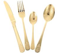 VOSAREA Set de Couverts en Acier Inoxydable Doré pour Steak, Robuste et Pratique, Fourchette et Couteau, pour Préparer les Dîners Quotidiens