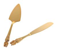 VOSAREA Set de Spatule Métal Élégante pour Camping, Coupe-pizza et Pelle à Gâteau en Alliage de Zinc, Ustensiles à Pâtisserie pour Banquet et Anniversaire