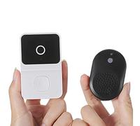 VOSAREA Sonnette sans Fil Intelligente Design Moderne Appel Vidéo Bidirectionnel en Plastique Blanc, Notification à Distance et Batterie Rechargeable pour la Maison et l’École