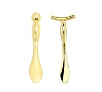 VOSAREA Spatule de Maquillage en Alliage de Zinc Or, 2pcs, Mini Design Portable, Facile à Utiliser pour Promouvoir L'absorption Crème Contour des Yeux, Soin Visage