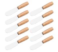 VOSAREA Spatules à Lot de 10 Pièces en Acier Inoxydable en Bois Confortable Ustensiles Stables Couleur Aléatoire pour Pâtisserie et Four
