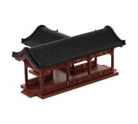 VOSAREA Statue Mini Construction Chinoise Classique Marron en Plastique, | Texture Réaliste et Toucher en Relief, Entretien Facile, pour Salon de Thé et Bureau, Scène DIY