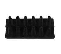VOSAREA Support à Anneaux en Résine Noire Velours, Présentoir Décoratif pour Bagues, Double Couche, Organisation Rapide à Domicile ou Boutique Professionnelle