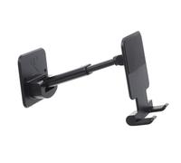 VOSAREA Support de Téléphone Portable Extensible et Pivotant en Métal Base Adhésive Antidérapante, Support Pliable Noir pour Salle de Bain, la Cuisine et Bureau, Fixation Murale Stable,