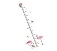VOSAREA Tableau des tailles autocollant mural en PVC vert, autocollant de hauteur réutilisable avec animaux dessinés, suivi de croissance pour enfants en salons et garderies