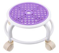 VOSAREA Tabouret Rond à roulettes en Plastique, Petit Tabouret Bas Confortable et Facile à Déplacer, pour Pédicure et Usage à Domicile