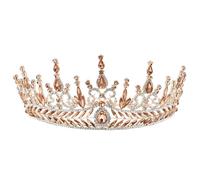 VOSAREA Tiare de Fête Baroque en Alliage Or Strass, Couronne de Mariage Élégante et Anti-allergique pour Décoration et Cérémonies