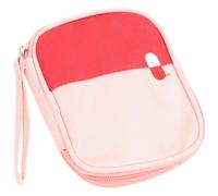 VOSAREA Trousse de Premiers Secours Mini Portable en Tissu Oxford Léger et Pratique, pour Camping et Voiture, Rangement Familial des Remède Rose