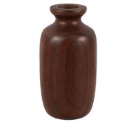 VOSAREA Vase Bois Massif Noir Noyer Style Chinois Élégant Décoration Vintage Rustique pour Fleurs Hydroponiques Ornement De Table Compact Et Pratique
