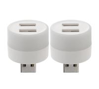 VOSAREA Veilleuse USB Portable Blanche à Faible Consommation D'énergie, Éclairage Ambiant pour Voiture et Ordinateur, 2 Pièces en Pp Léger 4 Perles LED 2835