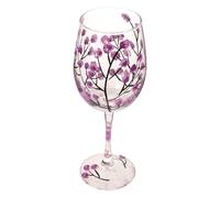 VOSAREA Verre à Vin Gobelet en Verre Pourpre 464ml à Long Pied Peint à Main | Surface Lisse, Prise Confortable du Pied, Usage Cocktails et Jus, Centre de Table, Occasions Formelles