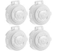 VOSAREA Verrou de Sécurité pour Bouton Blanc en Abs, Protection Double pour Machine à Laver et Voiture, Forme Cartoon Adorable, Lot de 4 Pièces pour Bébé et Garçon et Filles