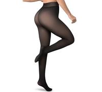 Vosda Collants doublés en polaire pour femme - Ultra chaud - Faux aspect transparent - Legging épais, noir, Medium