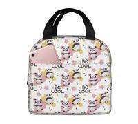 VOSERY Be Cool Panda Sac à déjeuner isotherme pour femme et homme adulte - Étanche - Réutilisable - Grande capacité - Pour le travail, le bureau, le pique-nique, les voyages