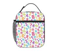 VOSERY Boîte à déjeuner pour homme et femme - Sac à déjeuner isotherme élégant, boîte à déjeuner isotherme avec chiffres colorés mathématiques, petite boîte à déjeuner pour femme, boîte à déjeuner