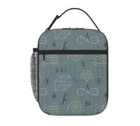 VOSERY Boîte à déjeuner pour homme et femme - Sac à déjeuner isotherme élégant, boîte à déjeuner isotherme en quadrant imprimé mathématiques, petite boîte à déjeuner pour femme, boîte à déjeuner pour