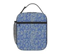 VOSERY Boîte à déjeuner pour homme et femme - Sac à déjeuner isotherme élégant, boîte à déjeuner isotherme avec chiffres mathématiques bleus, petite boîte à déjeuner pour femme, boîte à déjeuner pour