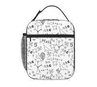 VOSERY Boîte à déjeuner pour homme et femme - Sac à déjeuner isotherme élégant, boîte à déjeuner isotherme avec lettres mathématiques, petite boîte à déjeuner pour femme, boîte à déjeuner pour adultes