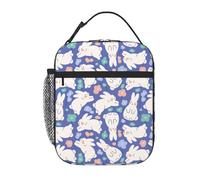 VOSERY Boîte à déjeuner pour homme et femme - Sac à déjeuner isotherme élégant, jolie boîte à déjeuner isotherme amusante et amusante avec fleur de lapin, petite boîte à déjeuner pour femme, boîte à