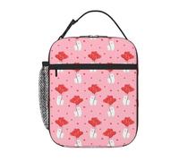 VOSERY Boîte à déjeuner pour homme et femme - Sac à déjeuner isotherme élégant, motif dessin animé mignon alpaga amour ballons, petite boîte à déjeuner pour femme, boîte à déjeuner pour adultes