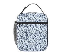 VOSERY Boîte à déjeuner pour homme et femme - Sac à déjeuner isotherme élégant, motif mathématiques bleu, petite boîte à déjeuner pour femme, boîte à déjeuner pour adultes