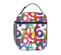 VOSERY Boîte à déjeuner pour homme et femme - Sac à déjeuner isotherme élégant pour homme, boîte à déjeuner isotherme colorée avec chiffres mathématiques, petite boîte à déjeuner pour femme, boîte à