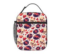 VOSERY Boîte à déjeuner pour homme et femme - Sac à déjeuner isotherme élégant pour homme, boîte à déjeuner isotherme en forme de crâne de roche et cœur, petite boîte à déjeuner pour femme, boîte à
