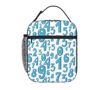 VOSERY Boîte à déjeuner pour homme et femme - Sac à déjeuner isotherme élégant pour homme, boîte à déjeuner isotherme colorée avec chiffres mathématiques, petite boîte à déjeuner pour femme, boîte à