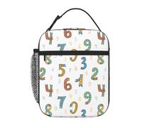 VOSERY Boîte à déjeuner pour homme et femme - Sac à déjeuner isotherme élégant pour homme, boîte à déjeuner isotherme avec chiffres mathématiques, petite boîte à déjeuner pour femme, boîte à déjeuner