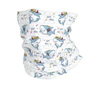 VOSERY Cache-cou amusant de requin de dessin animé pour homme et femme - Cagoule bandana