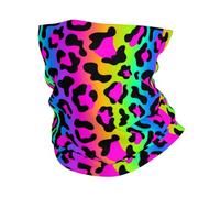 VOSERY Cache-cou arc-en-ciel léopard lumineux pour homme et femme - Cagoule - Bandana