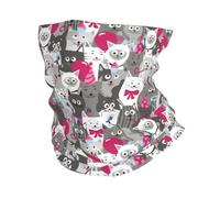 VOSERY Cache-cou gris avec motif de chat amusant pour homme et femme