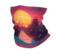 VOSERY Cache-cou motif paysage urbain cyberpunk néon coucher de soleil pour homme et femme