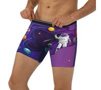 VOSERY Caleçon boxeur Astronaute on Mission in Outer Space - Doux et respirant - Pour homme, Noir/blanc, L