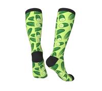 VOSERY Chaussettes hautes pour femme, motif concombre, vert, décontracté, chaussettes tubulaires tendance