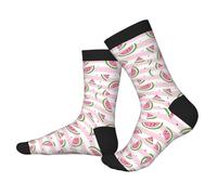 VOSERY Chaussettes pour homme et femme, mignonnes pastèques à rayures roses, décontractées, colorées, amusantes, cadeaux pour homme et femme