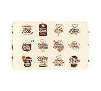 VOSERY Cooking with Love Tapis de bain doux, absorbant, antidérapant, lavable en machine, 76,2 x 50,8 cm