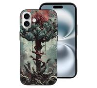 VOSERY Coque compatible avec iPhone 16 Plus - Coque de téléphone tendance et douce avec motif de fleurs zombies et apocalypse, compatible avec iPhone 16 Plus pour homme et femme