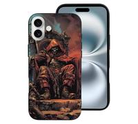 VOSERY Coque compatible avec iPhone 16 Plus - Coque de téléphone tendance et douce avec tête de mort foncée, roi du trône, compatible avec iPhone 16 Plus pour homme et femme