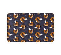 VOSERY Cosmic Fox Tapis de bain doux, absorbant, antidérapant, lavable en machine, 76,2 x 50,8 cm