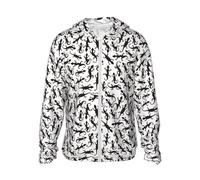 VOSERY Cute Lizard No.20014 Veste à capuche légère à manches longues avec fermeture éclair pour femme et homme, noir, Taille XL
