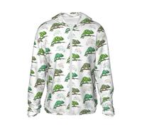 VOSERY Cute Lizard No.20041 Veste à capuche légère à manches longues avec fermeture éclair pour homme et femme, noir, Medium