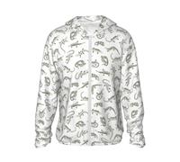 VOSERY Cute Lizard No.20195 Veste à capuche zippée légère à manches longues pour homme et femme, Noir/blanc, M